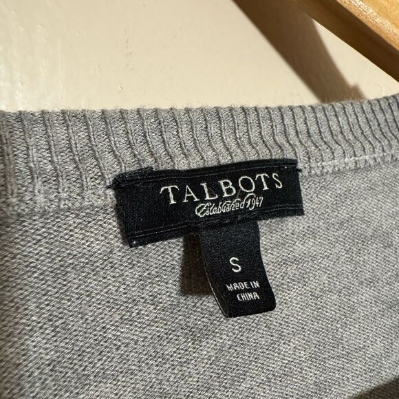 Gray Talbots Sequin Front Cardigan Size S EUC - Picture 3 of 6